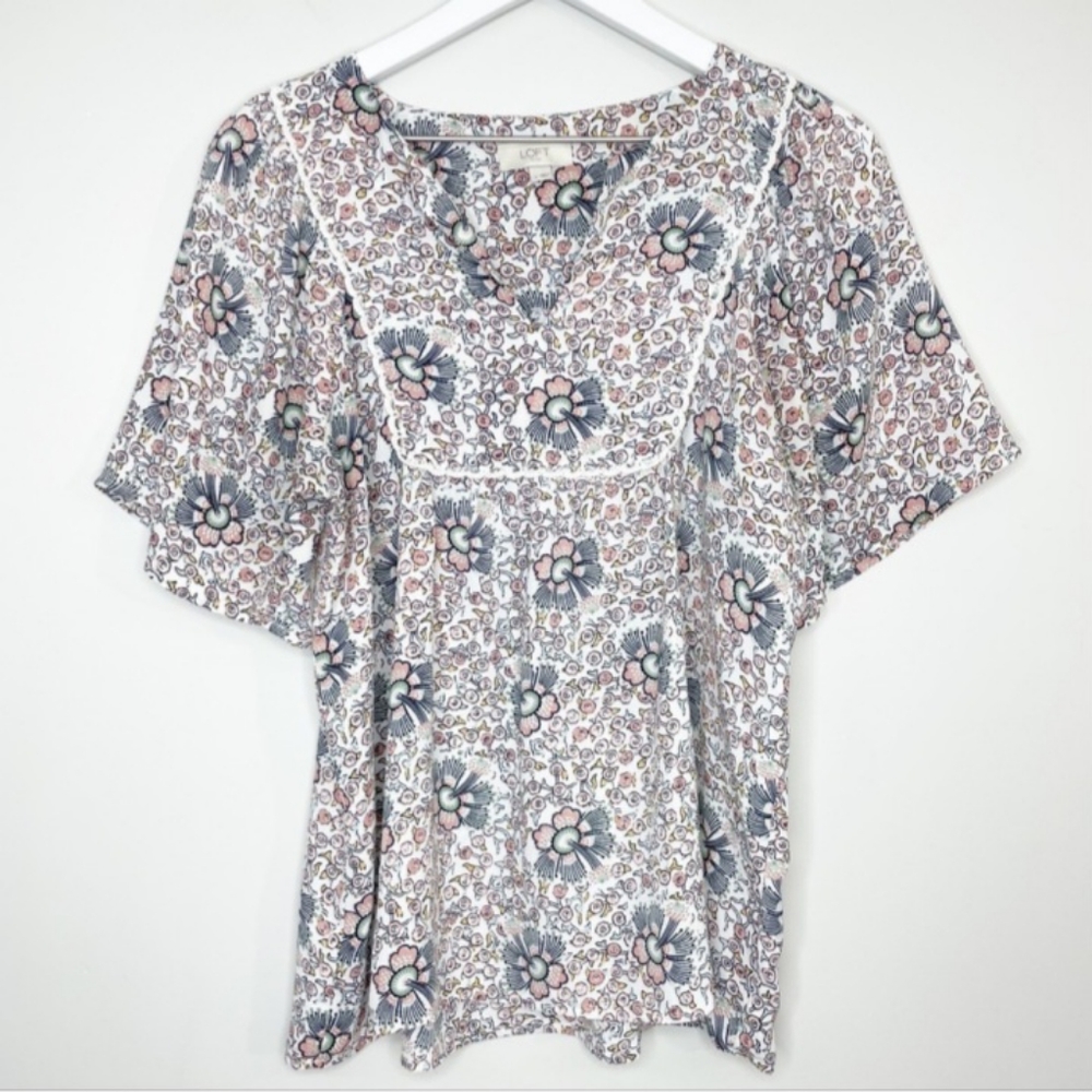 LOFT Floral Top, Pastel Soft Girl Cottagecore Romantic